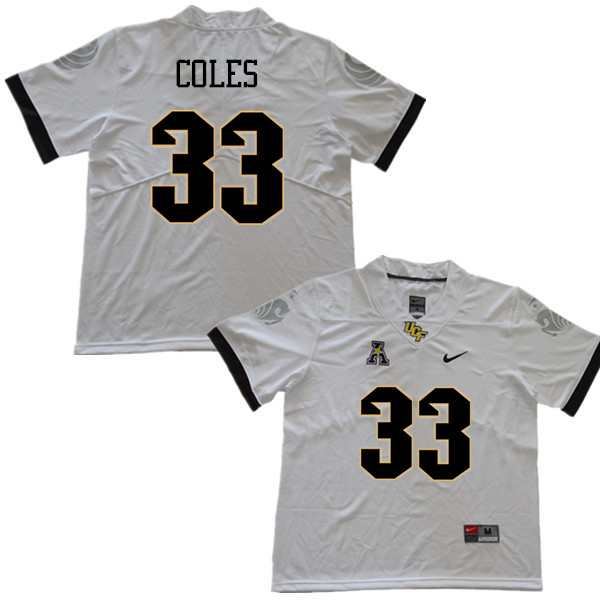 Men #33 Trillion Coles UCF Knights College Football Jerseys Sale-White - Click Image to Close
